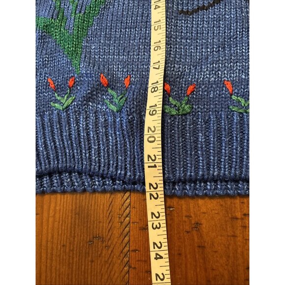 Chais Blue Knit Silk Blend Vest Size Large - Picture 6 of 6